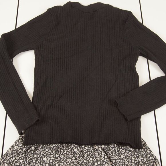 Zara Girls Black Long Sleeve Ribbed Sweater / Floral Skort Set Sz 13 - 14 - Picture 7 of 12